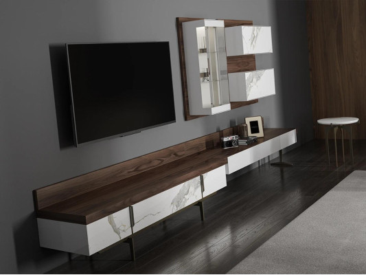 Soggiorno mobile tv Stand cassetto mobile a muro Moderno soggiorno Cofanetto Sospensione Vetrina Legno