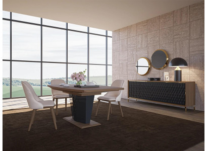 Tavolo da pranzo Set sala da pranzo 8 pezzi Set tavolo da pranzo moderno con credenza nuovo 4 sedie