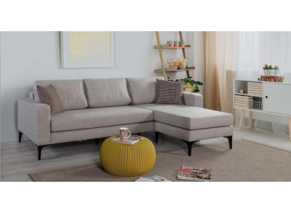 Divano a L per soggiorno, arredamento moderno di lusso, divano angolare, imbottitura nuova.