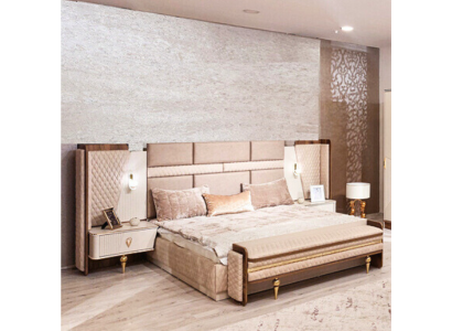 Camera da letto set Design di lusso Letto 2 comodini Moderno Arredamento