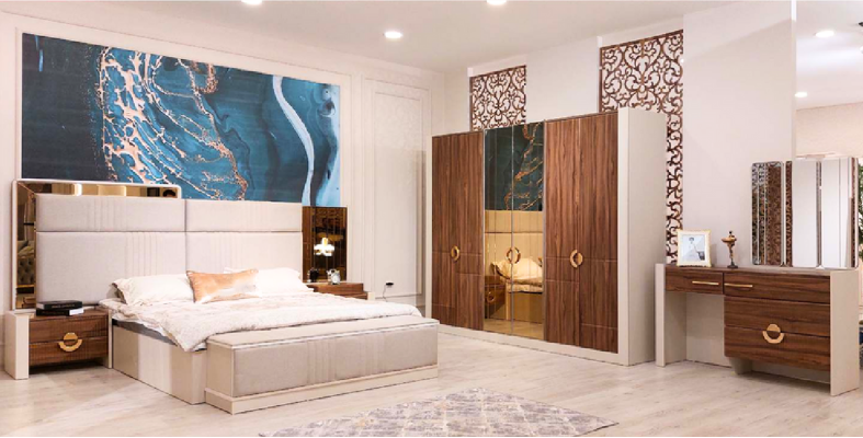 Tavolo da toeletta design moderno in legno, specchio, mobili di lusso nuovi