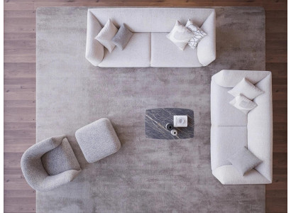 Mobili da soggiorno 4 pezzi set di divani 2x divano tre posti lussuoso pouf nuova poltrona.