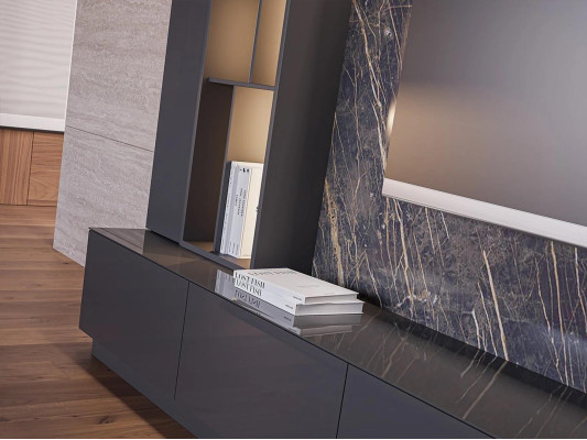 Set completo mobili da soggiorno 6 pezzi, parete attrezzata design, mobili in legno, arredamento di lusso.