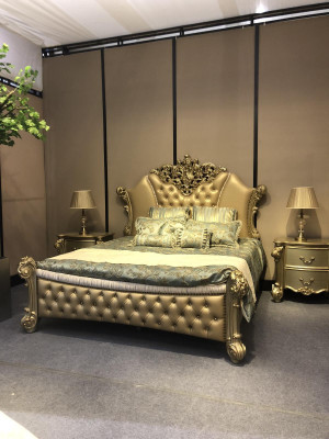 Design del letto Letto matrimoniale Letti di lusso Classico Barocco Chesterfield 184x214cm nuovo