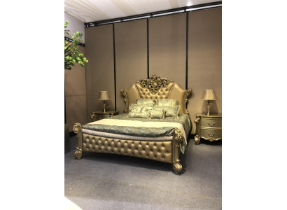 Design del letto Letto matrimoniale Letti di lusso Classico Barocco Chesterfield 184x214cm nuovo