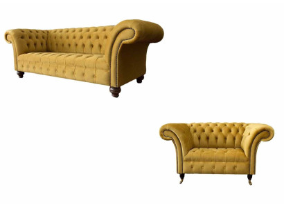 Chesterfield set divano 2+1 posti design moderno.