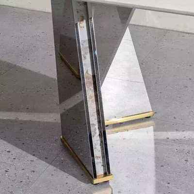 Tavolo da pranzo di lusso in vetro Tavolo da pranzo di lusso Tavoli grigi Tavolo 200x100