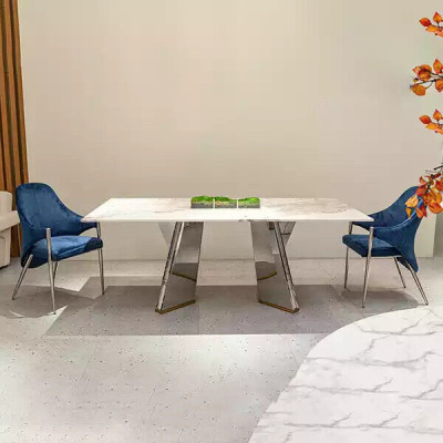 Tavolo da pranzo di lusso in vetro Tavolo da pranzo di lusso Tavoli grigi Tavolo 200x100