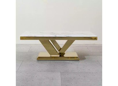 Tavolino design 130x70 in metallo per il soggiorno di lusso.