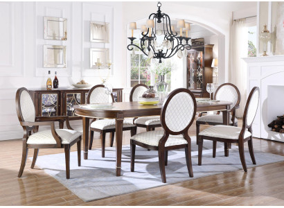 Tavolo 4x sedie 2x sedie Sideboard 8 pezzi Set da pranzo Gruppo di attrezzi