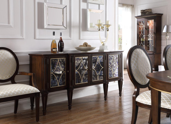 Tavolo 4x sedie 2x sedie Sideboard 8 pezzi Set da pranzo Gruppo di attrezzi