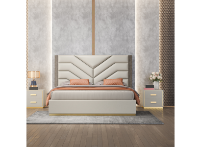 Design del letto di lusso Letti matrimoniali 180x200cm Camera da letto moderna Nuovo