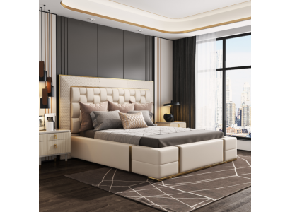 Camera da letto di lusso Letto Imbottito Design Letti matrimoniali di lusso Mobili Nuovi
