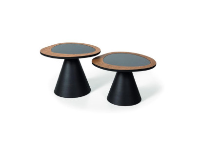 Designer Set di tavolini da caffè 2x Stile soggiorno in nero 2 pezzi.