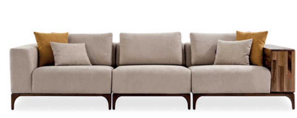 Set da soggiorno di lusso 4 pezzi divano 3+2+1 posti con tavolino design moderno