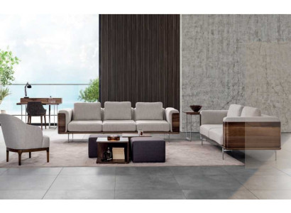 Set da soggiorno di lusso con design moderno 2x divani con poltrona set di divani