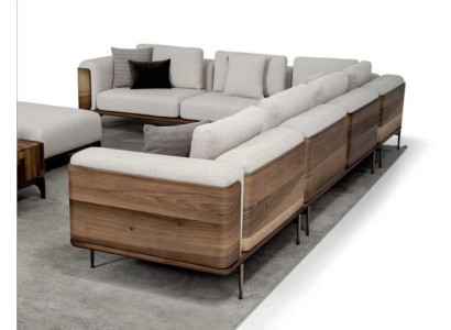 Soggiorno divano ad angolo a L in legno moderno con design di lusso divano angolare