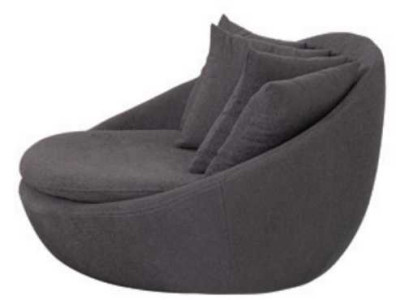 Poltrona Imbottita Posti a Sedere Design Moderno Grigio Lounge Lusso Salotto Club