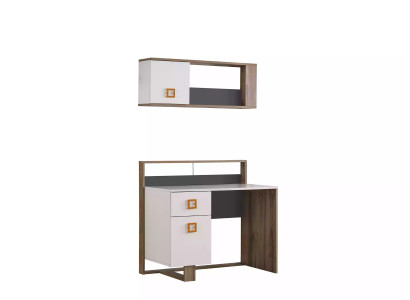 Garnitura scrivania camera dei bambini Set 2 pezzi Scaffale Computer Legno Bianco