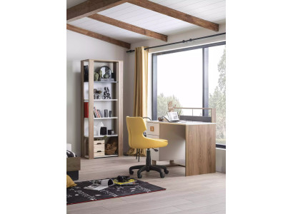 Scrivania per bambini Scrivania Scaffale libri in legno Marrone Set 2 pezzi Ufficio