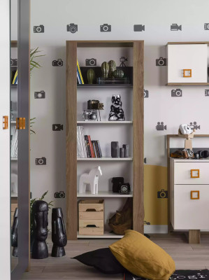 Scrivania per bambini Scrivania Scaffale libri in legno Marrone Set 2 pezzi Ufficio