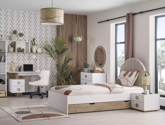 Struttura letto Lettino per bambini Mobili per bambini Camera da letto per bambini Letto Legno Bianco Moderno