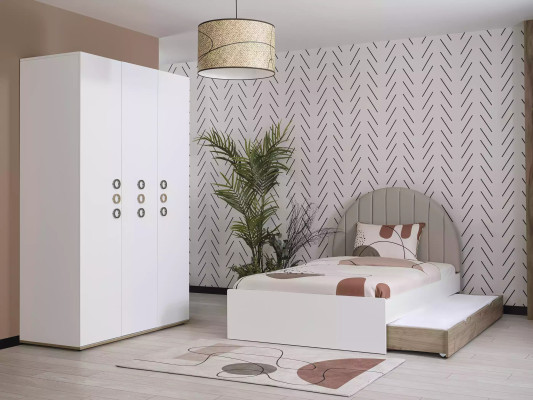 Struttura letto Lettino per bambini Mobili per bambini Camera da letto per bambini Letto Legno Bianco Moderno