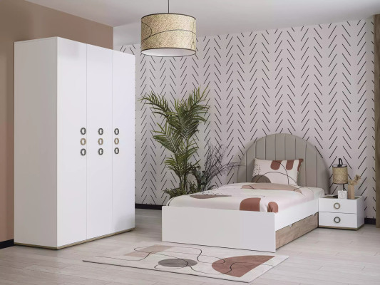 Telaio letto Lettino per bambini Mobili per bambini Camera dei bambini Letto Legno Bianco Moderno