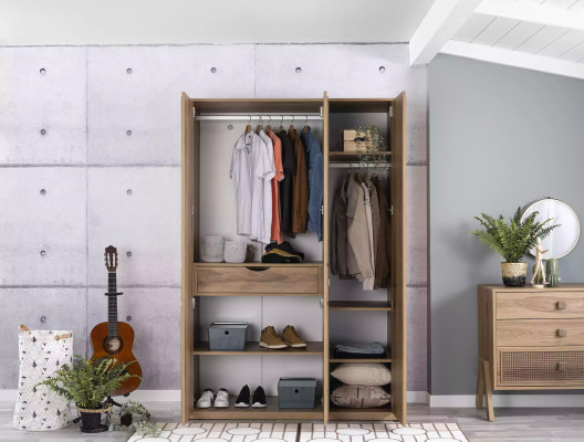 Armadio Armadio Armadio in legno Mobili da camera da letto Legno Marrone Nuovo