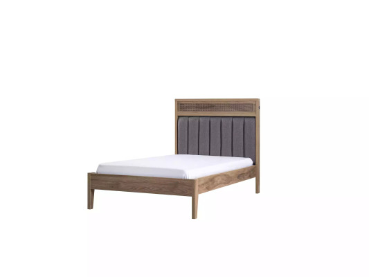 Telaio letto, mobili per bambini, letto in legno marrone, letto per giovani 100 cm classico.