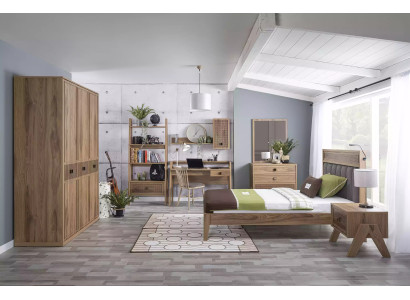 Completo letto per bambini mobili per bambini camera da letto letto in legno marrone set 8 pezzi