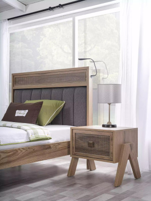 Camera da letto per bambini completa di struttura letto, letto in legno marrone, set di mobili per bambini 4 pezzi