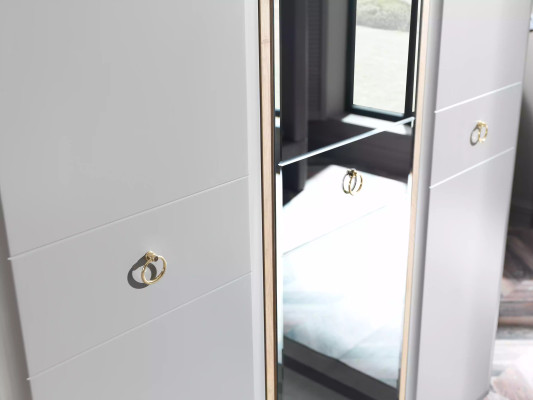 Armadio armadio Armadio in legno Mobili da camera da letto in legno Grigio di lusso