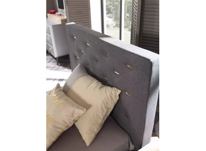 Struttura letto, telaio letto, letto 120 cm, letto per bambini, letto per ragazzi, tessuto grigio