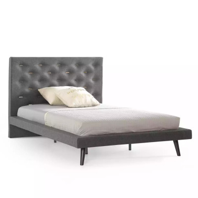 Set letto per ragazzi comodino camera dei bambini letto legno grigio 120 cm 2 pezzi  Set letto per bambini comodino camera letto legno grigio 120 cm 2 pezzi