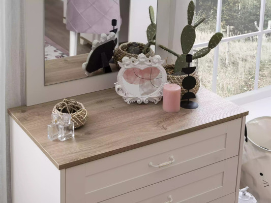 Set armadio camera da letto composto da 3 pezzi in legno bianco