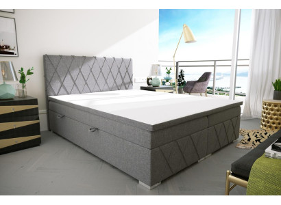 Doppio letto boxspring di lusso grigio design letto letto imbottito camera da letto tessuto