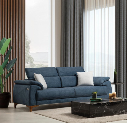 Divano Divano Soggiorno Mobili Moderni Tre Posti Blu Design Divano Imbottito