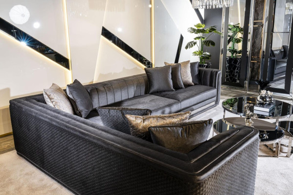 Tavolini da salotto design di lusso 3 pezzi in legno grigio stile moderno.