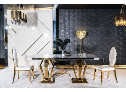 Tavoli di lusso Tavolo da pranzo Tavolo da pranzo in acciaio inossidabile bianco moderno