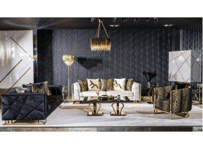 Salotto soggiorno set divano 3+3+1 tavolino da caffè e tavolino d'appoggio set 5 pezzi nuovo