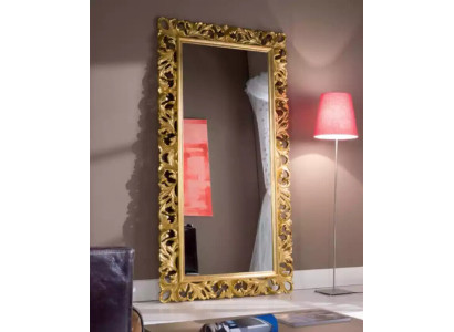 Specchio design classico con cornice in legno di lusso per il soggiorno, nuovo.