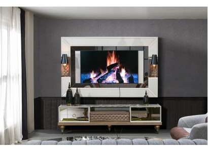 Soggiorno parete set supporto tv mobile basso tavolo legno lusso armadio xxl