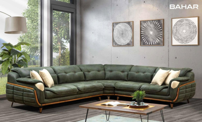 Design divano ad angolo a L Imbottitura di lusso per soggiorno in stile morbido