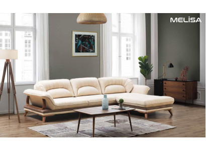 Divano a forma di L bianco in tessuto da soggiorno, divano ad angolo, mobili imbottiti, angoliera.