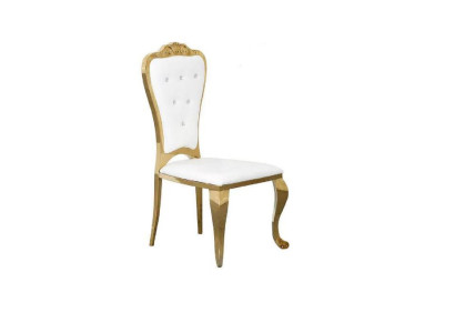 Stile moderno Elegante Poltrona Sedia Bianca Seduta Imbottita Design Metallo Tessuto