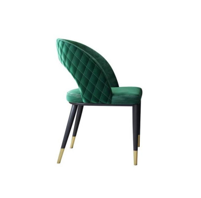 Sedie da pranzo soggiorno verde elegante con gambe in legno moderno.