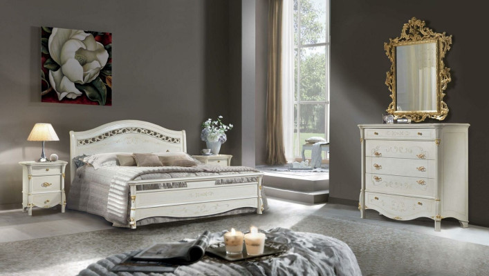 Letto classico Letto matrimoniale Letti Camera da letto Legno Mobili italiani