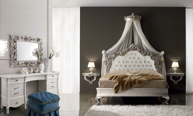Letto + 2 comodini 3 pezzi Set camera da letto Design Moderno Lusso Chesterfield