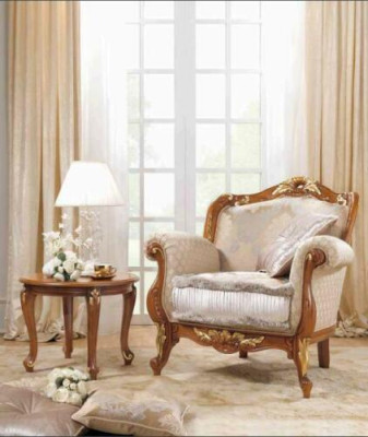 Poltrona in tessuto 1 posto Divano Imbottiti Divani Design di lusso Classico Barocco Rococò